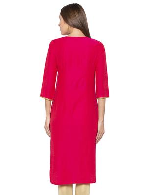 foil printed straight kurta - 16077924 - Standard Image - 3