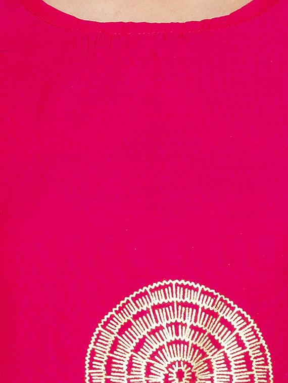 foil printed straight kurta - 16077924 - Zoom Image - 4