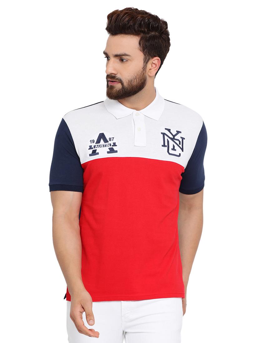 red color block t-shirt - 16078025 - Zoom Image - 1
