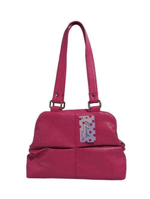 pink leatherette (pu) regular handbag - 16078053 - Standard Image - 1