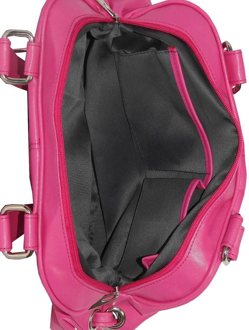 pink leatherette (pu) regular handbag - 16078053 - Zoom Image - 3