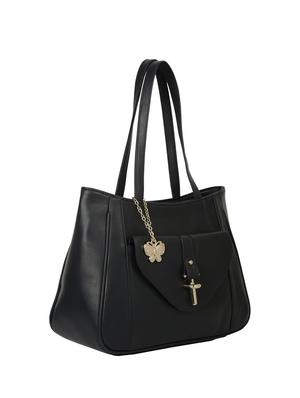 black leatherette (pu) regular handbag - 16078091 - Standard Image - 2