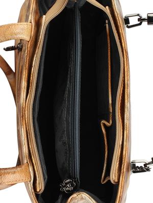 yellow leatherette (pu) regular handbag - 16078177 - Standard Image - 3
