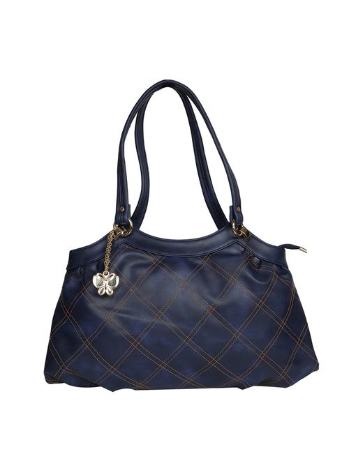 blue leatherette (pu) regular handbag - 16078186 - Standard Image - 1