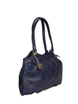 blue leatherette (pu) regular handbag - 16078186 - Standard Image - 2