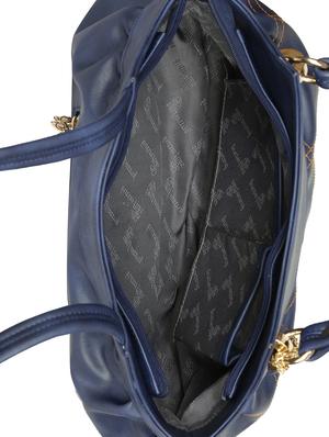 blue leatherette (pu) regular handbag - 16078186 - Standard Image - 3