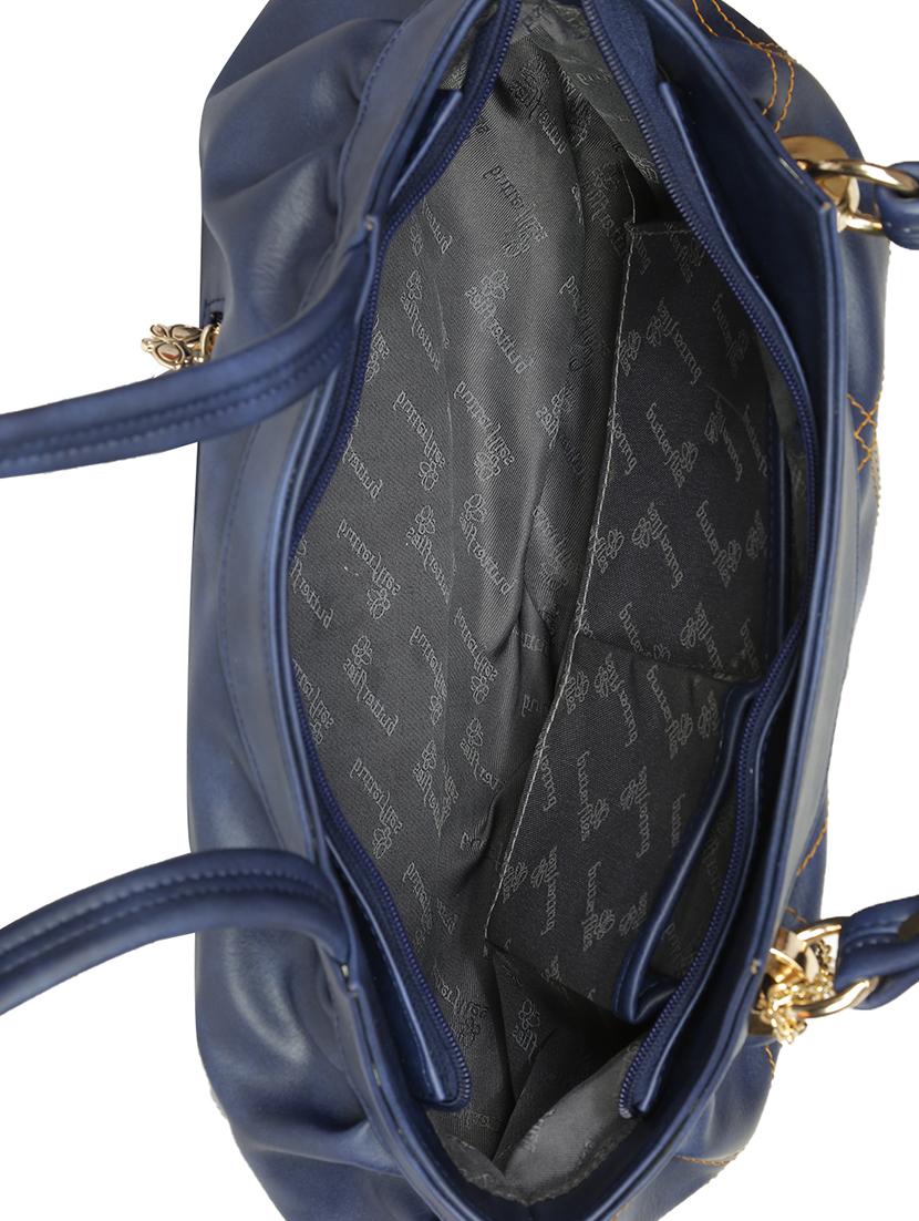 blue leatherette (pu) regular handbag - 16078186 - Zoom Image - 3