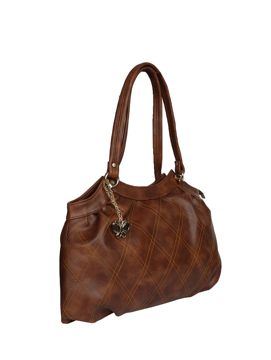 tan leatherette (pu) regular handbag - 16078189 - Zoom Image - 4