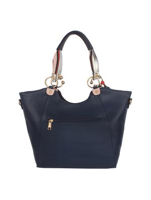 blue leatherette (pu) regular handbag - 16078316 - Standard Image - 2