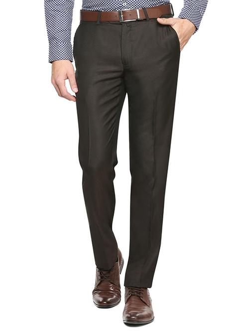 brown polyester blend formal trouser - 16078325 - Standard Image - 1