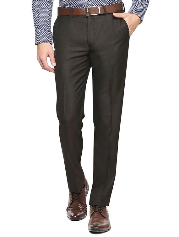 brown polyester blend formal trouser - 16078325 - Zoom Image - 1