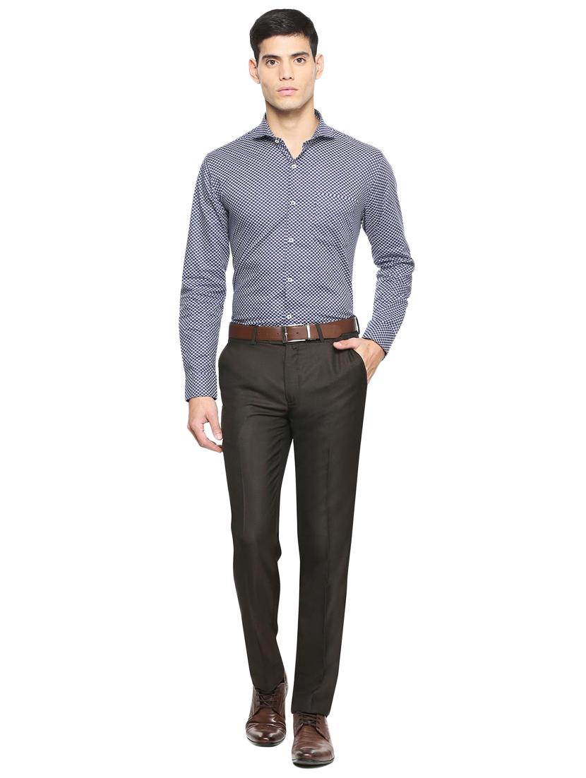 brown polyester blend formal trouser - 16078325 - Zoom Image - 3