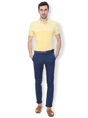 blue solid chinos - 16078418 - Standard Image - 3