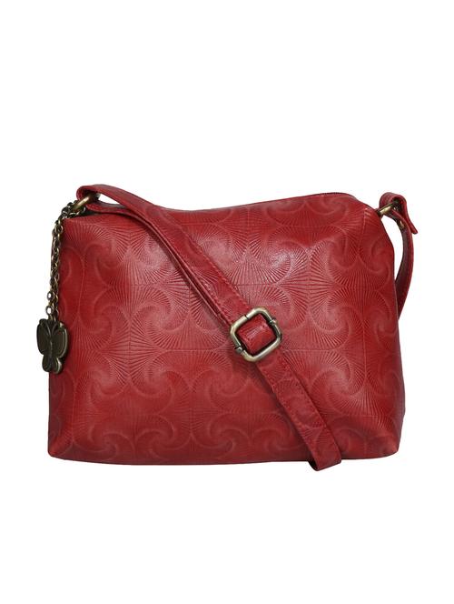 red leatherette (pu) regular sling bag - 16079155 - Standard Image - 1