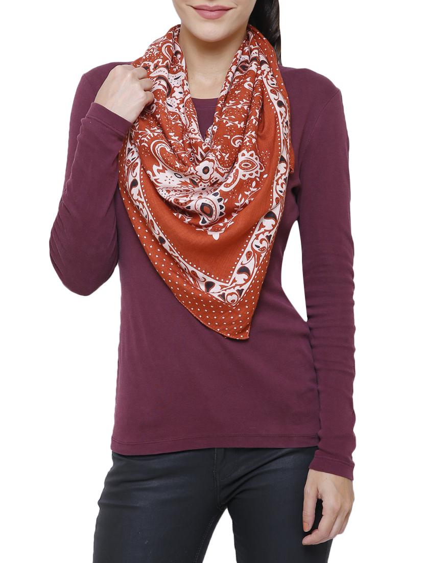orange viscose scarf - 16079327 - Zoom Image - 1