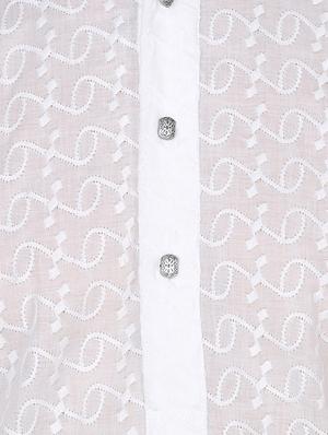white cotton long kurta - 16079695 - Standard Image - 4