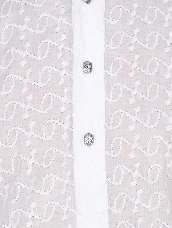 white cotton long kurta - 16079695 - Zoom Image - 4