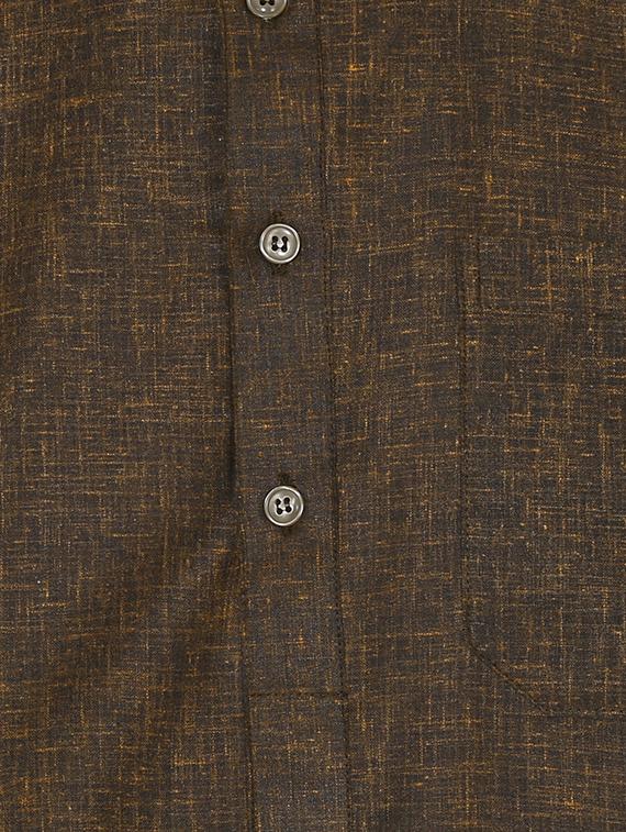 brown cotton long kurta - 16079730 - Zoom Image - 4