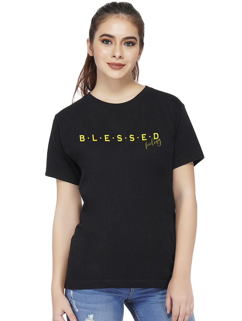crew neck quirky text tee - 16081880 - Zoom Image - 1