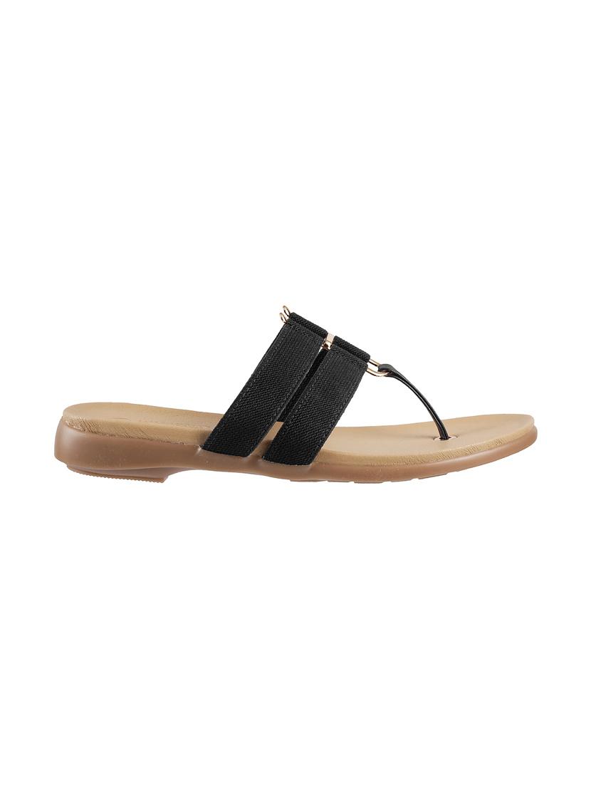 black t-strap sandals - 16083214 - Zoom Image - 2