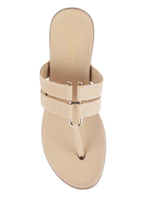 beige t-strap sandals - 16083216 - Standard Image - 4