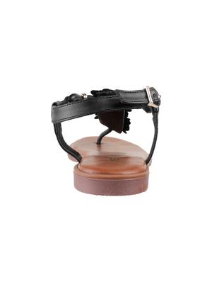 black t-strap sandals - 16083742 - Standard Image - 3