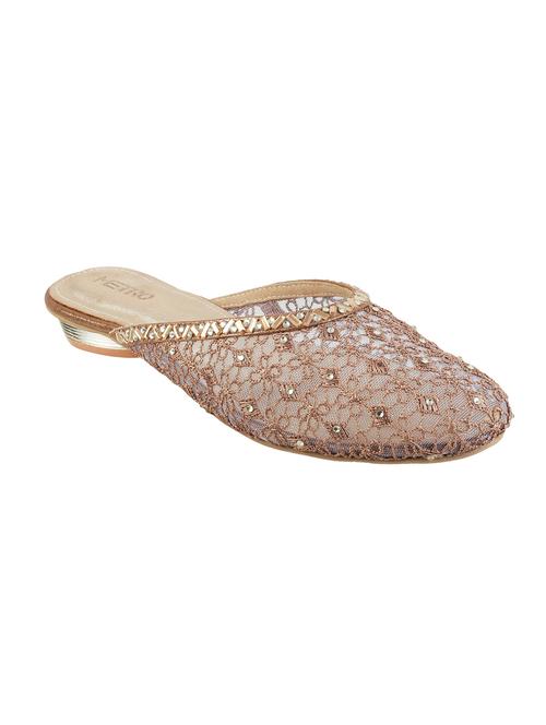 gold slip on mules - 16084289 - Standard Image - 1