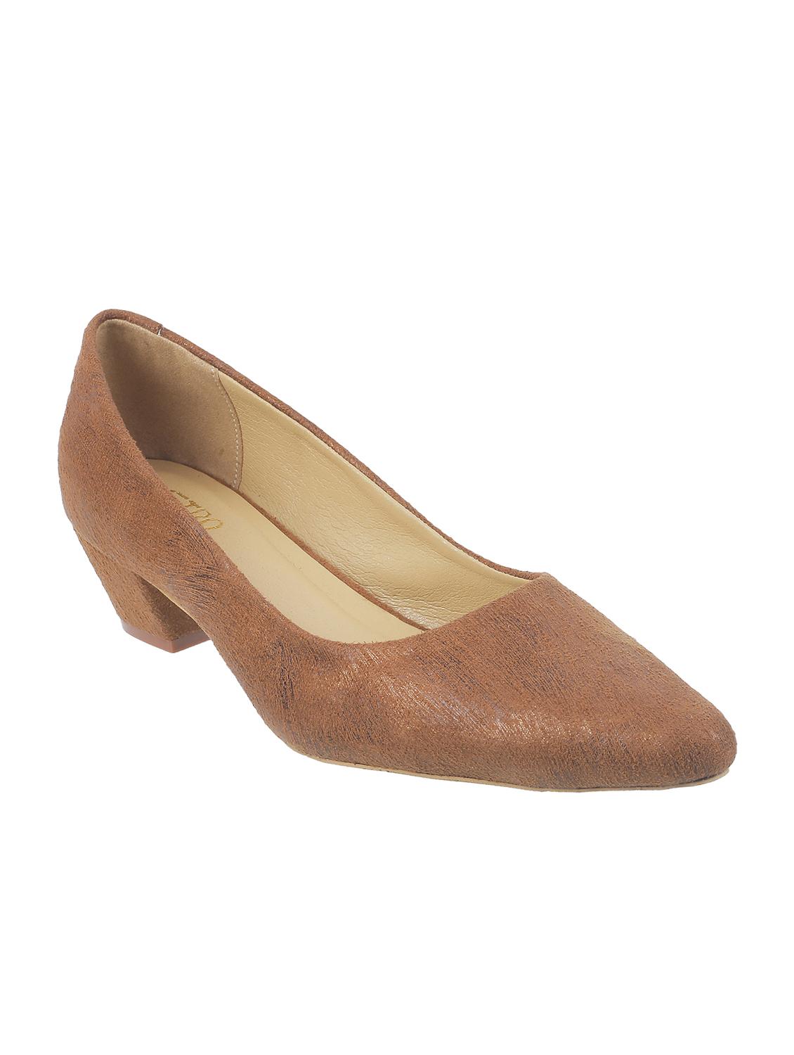 tan leatherette slip on pumps - 16084597 - Zoom Image - 1