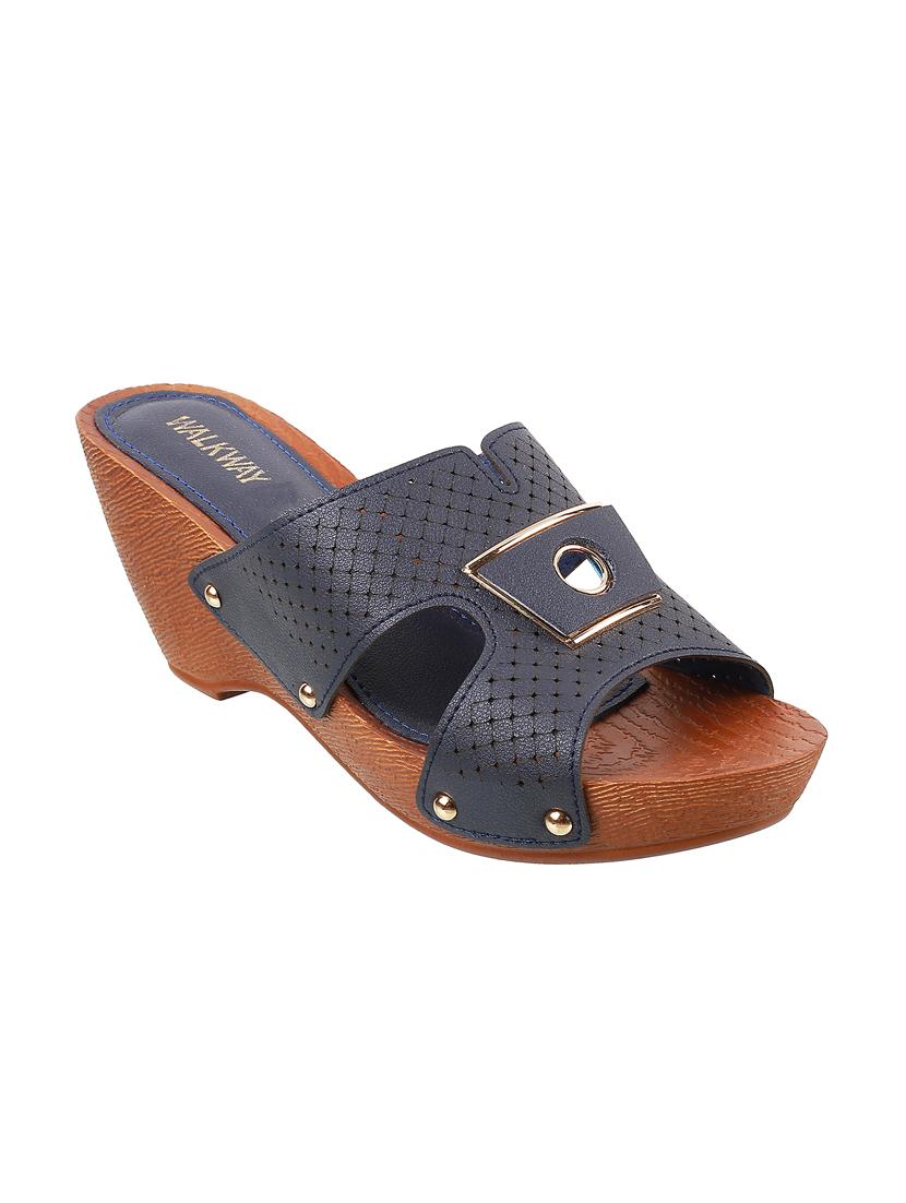 navy slip on wedges - 16084869 - Zoom Image - 1