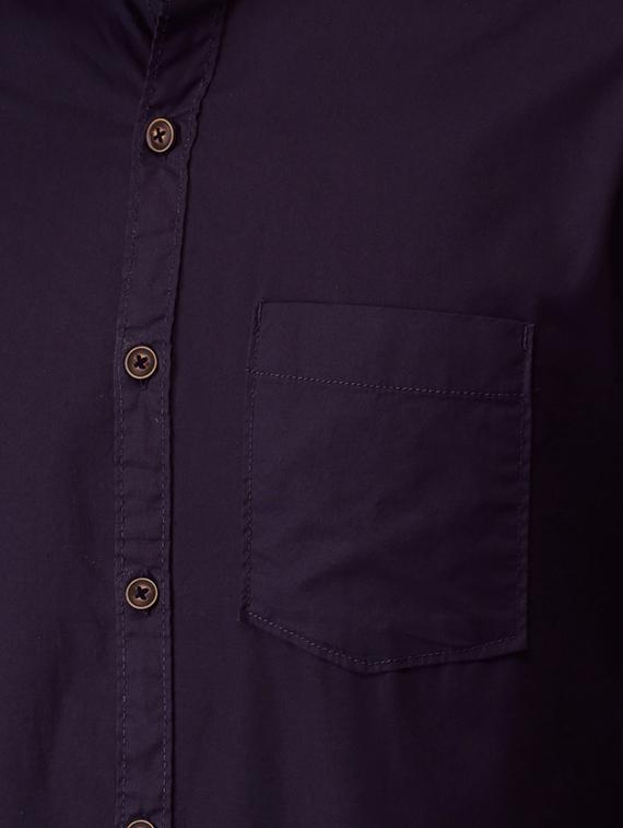 purple solid casual shirt - 16085090 - Zoom Image - 4