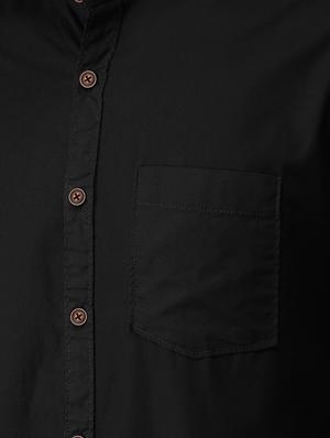 black solid casual shirt - 16085093 - Standard Image - 4