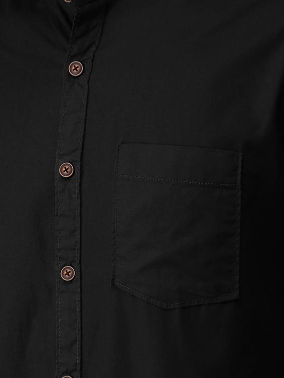 black solid casual shirt - 16085093 - Zoom Image - 4