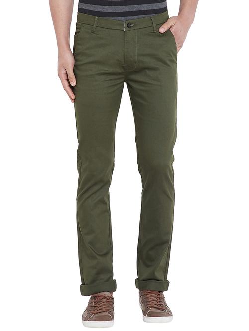green solid chinos - 16085095 - Standard Image - 1