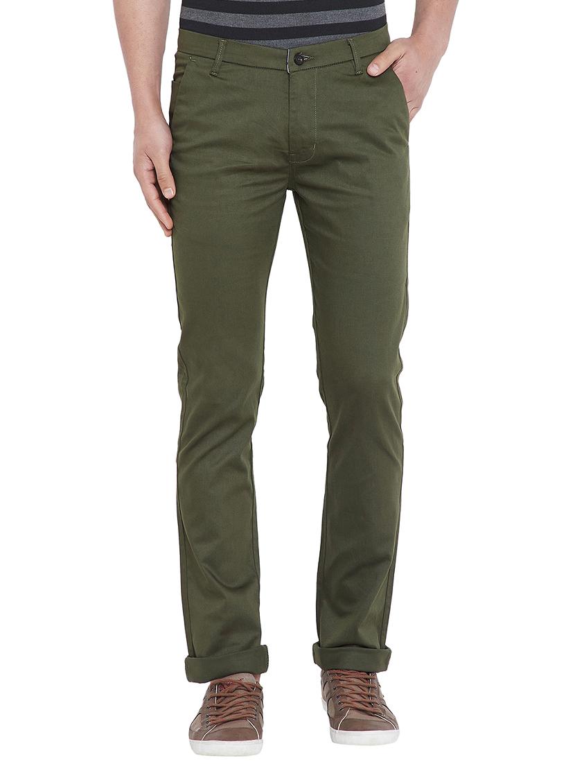 green solid chinos - 16085095 - Zoom Image - 1