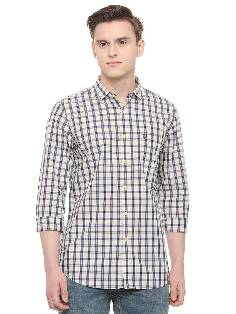 beige checkered casual shirt - 16086080 - Zoom Image - 1