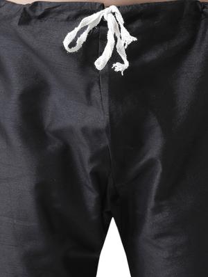 black silk blend kurta pyjama set - 16087303 - Standard Image - 5