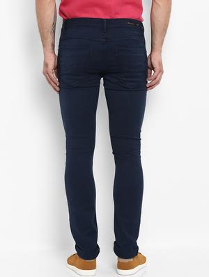 blue solid chinos - 16087905 - Standard Image - 3