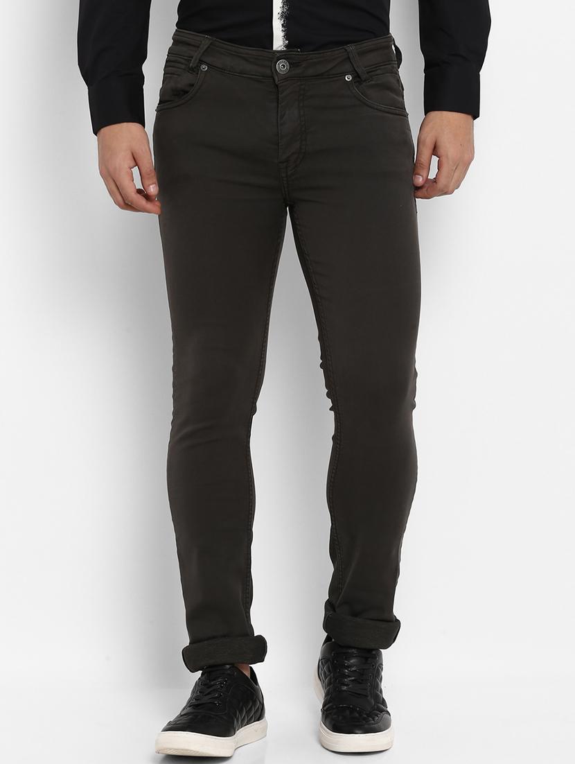 olive green solid chinos - 16087906 - Zoom Image - 1
