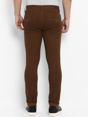 brown solid chinos - 16087907 - Standard Image - 3