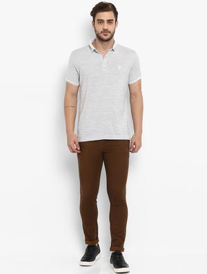 brown solid chinos - 16087907 - Standard Image - 4