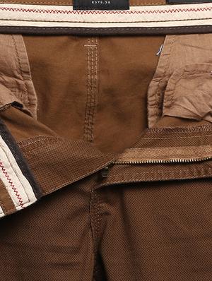 brown solid chinos - 16087907 - Standard Image - 5