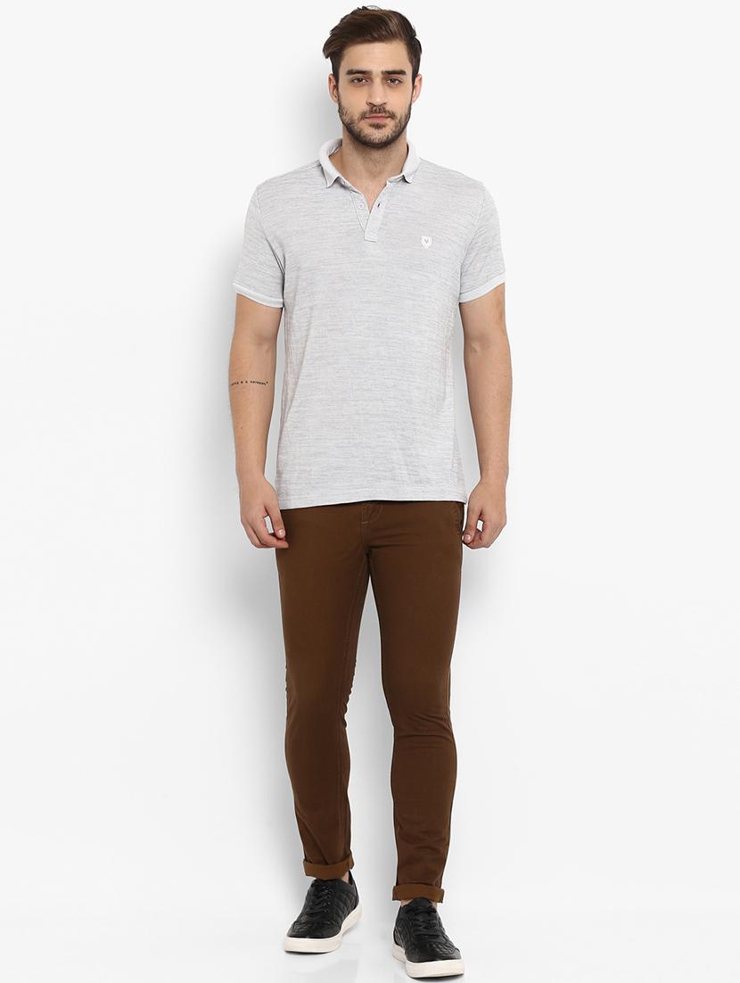 brown solid chinos - 16087907 - Zoom Image - 4