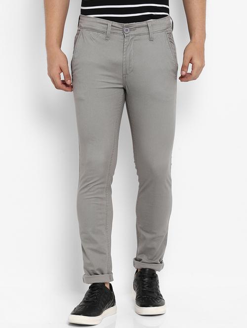 grey solid chinos - 16087908 - Standard Image - 1