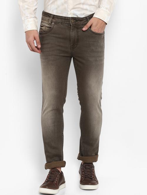 brown heavy washed jeans - 16087918 - Standard Image - 1