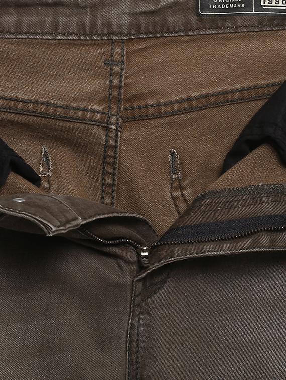 brown heavy washed jeans - 16087918 - Zoom Image - 5