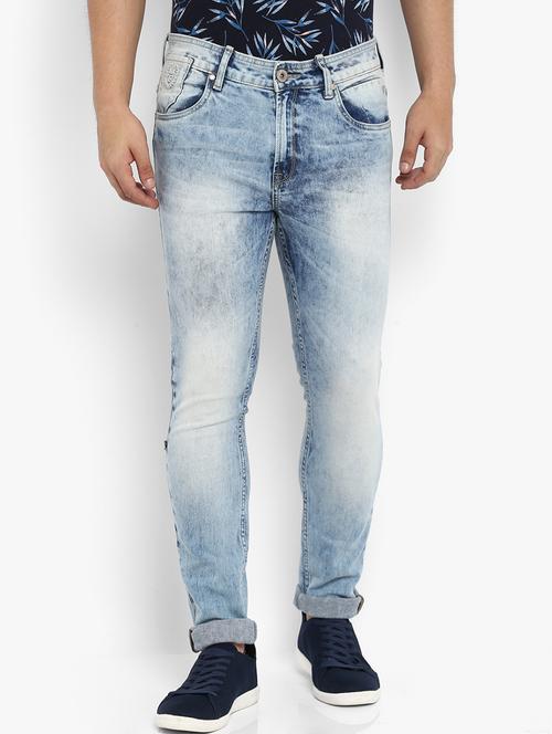 blue heavy washed denim jeans - 16087928 - Standard Image - 1