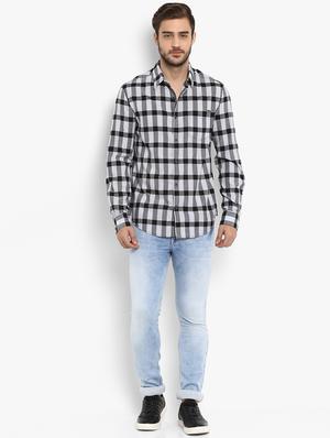 grey checkered casual shirt - 16087935 - Standard Image - 4