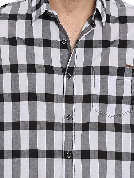 grey checkered casual shirt - 16087935 - Zoom Image - 5