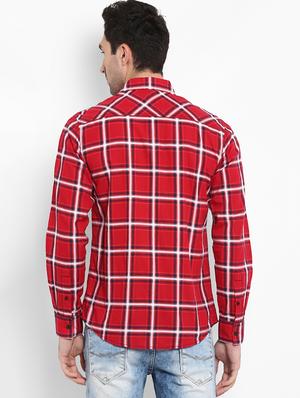 red checkered casual shirt - 16087939 - Standard Image - 3