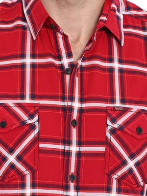 red checkered casual shirt - 16087939 - Standard Image - 5